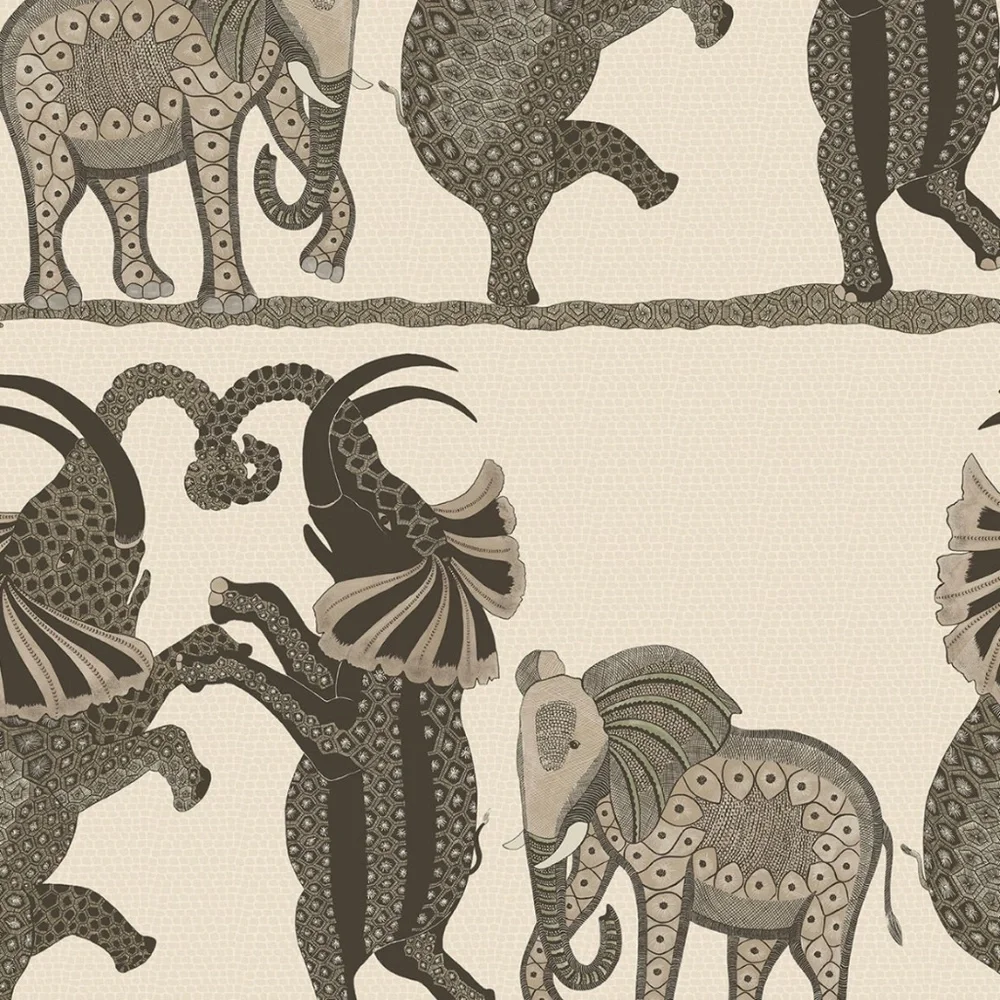 Cole & Son Wallpaper Safari Dance - Luxury Elephants Dancing -